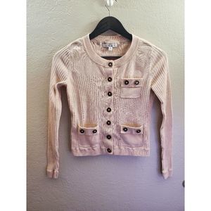 CAbi Pink Button-Up Cardigan